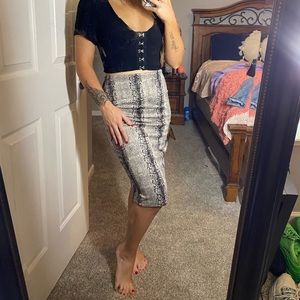 Snake skin pencil skirt